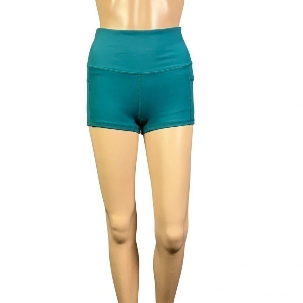 BUFF Bunny Collection Shorts Green High Waisted Side Pocket Gym